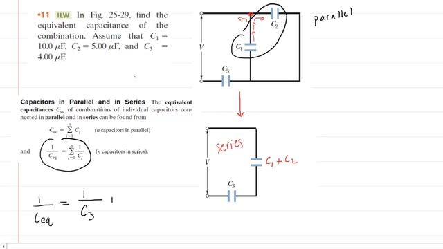 In the figure find the equivalent capacitance of the combination смотреть онлайн