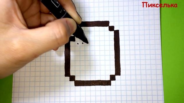 Рисунки по Клеточкам ♥ Как Рисовать Маршмеллоу по Клеточкам #pixelart