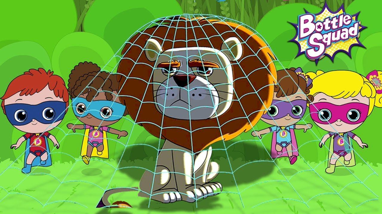 Going On A Lion Hunt | Kids Adventures | Bottle Squad Stories | Superhero Cartoons | Toddler Videos смотреть онлайн