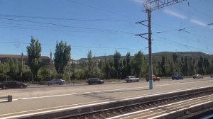 Отправление со станции Севастополь, на электропоезде ЭП2Д, сообщением Севастополь-Евпатория.