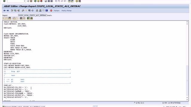 SAP-OOPS Local Static ALV Interactive Report смотреть онлайн
