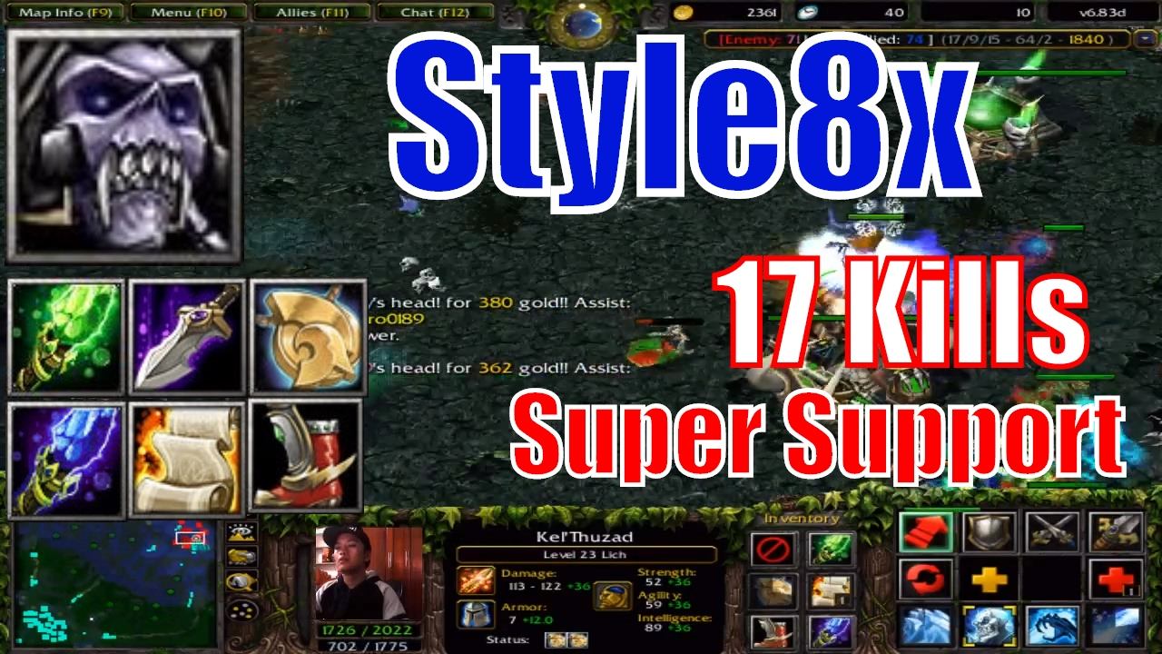 DotA 1 Lich Crazy Support -DotA 6.83d Style8x смотреть онлайн