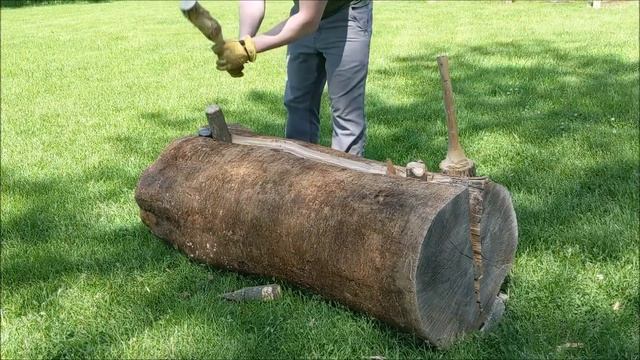 How to split a big ash log. смотреть онлайн