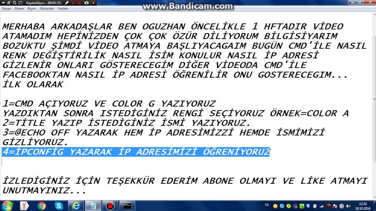 CMD İLE İP ADRESİ GİZLEME+İP ADRESİ BULMA +VB ŞEYLER смотреть онлайн