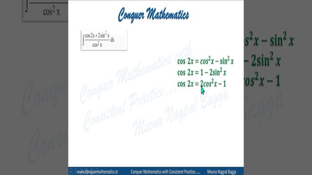 Finding the integral of (cos 2x -2 sin^2 x)/cos^2 x w.r.t. x - Integration - Class12 Mathematics смотреть онлайн