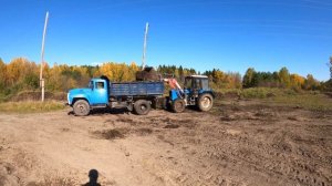 8 рейсов за день на ЗиЛ-130 самосвал, МТЗ-82 на погрузке!