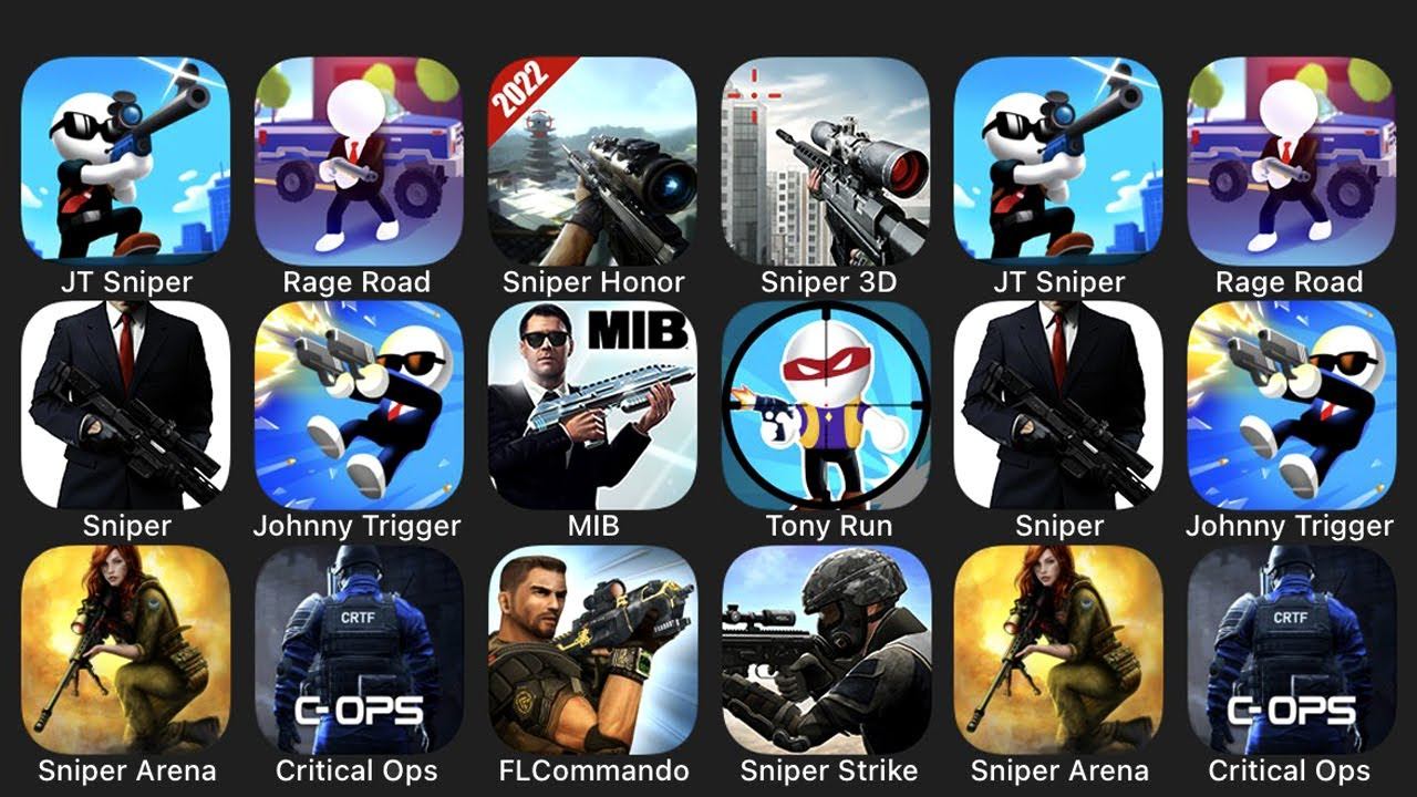 JT Snipeer, Rage Road, Sniper Honor, Sniper 3D, Hitman Sniper, Johnny Trigger, Sniper MIB... смотреть онлайн