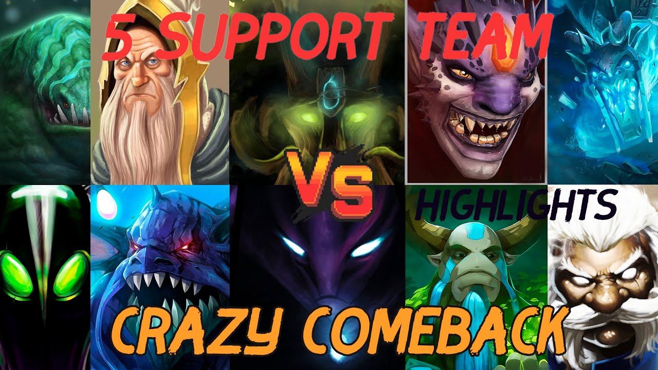 5 support team crazy comeback with megacreeps highlights Лучшие обзоры pro dota 2 смотреть онлайн