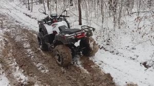 Квадроцикл kayo au150 по снегу