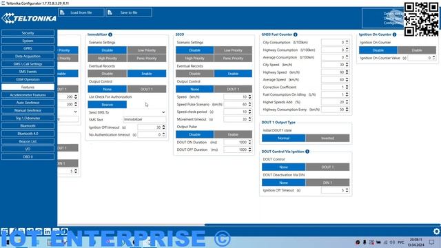 TELTONIKA FMB920 настройка основных функций в конфигурации примерки настройки сценариев и отправки смотреть онлайн