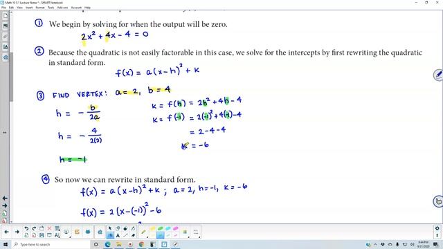 Math 10 5.1 Example 8 Finding the x-Intercepts of a Parabola смотреть онлайн