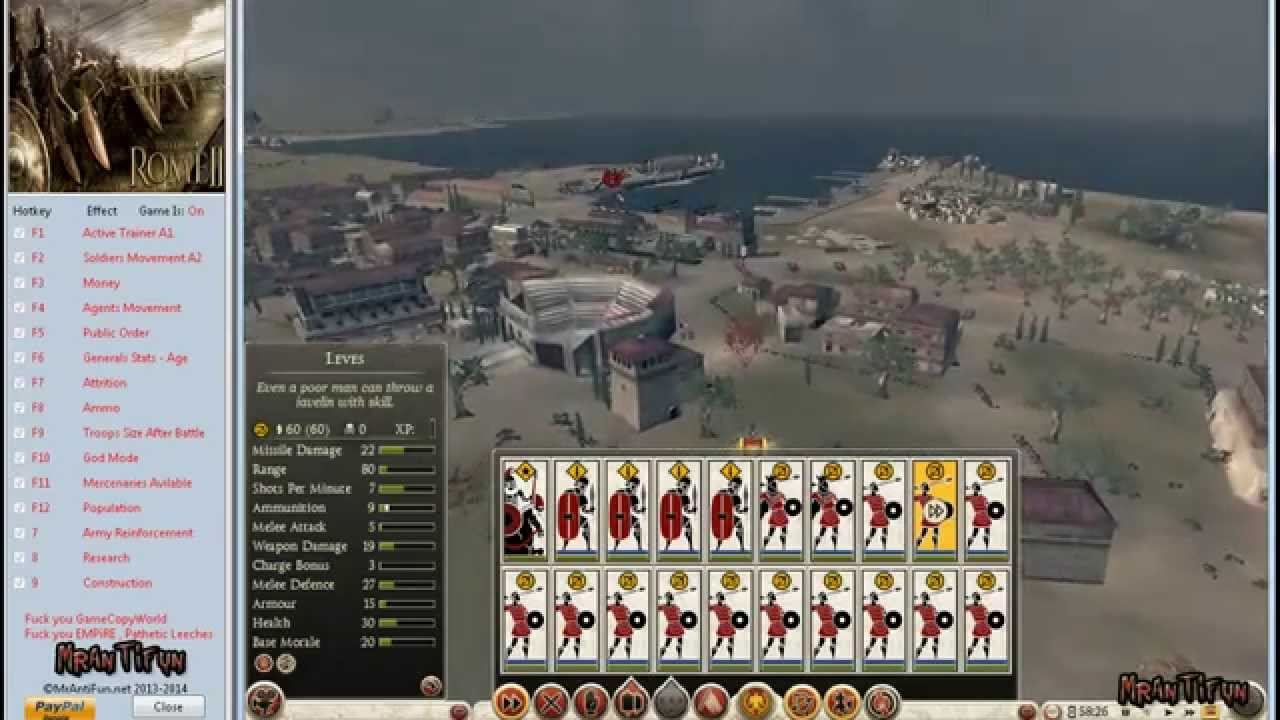 Total War Rome 2 V1.12.0 Trainer +15 смотреть онлайн