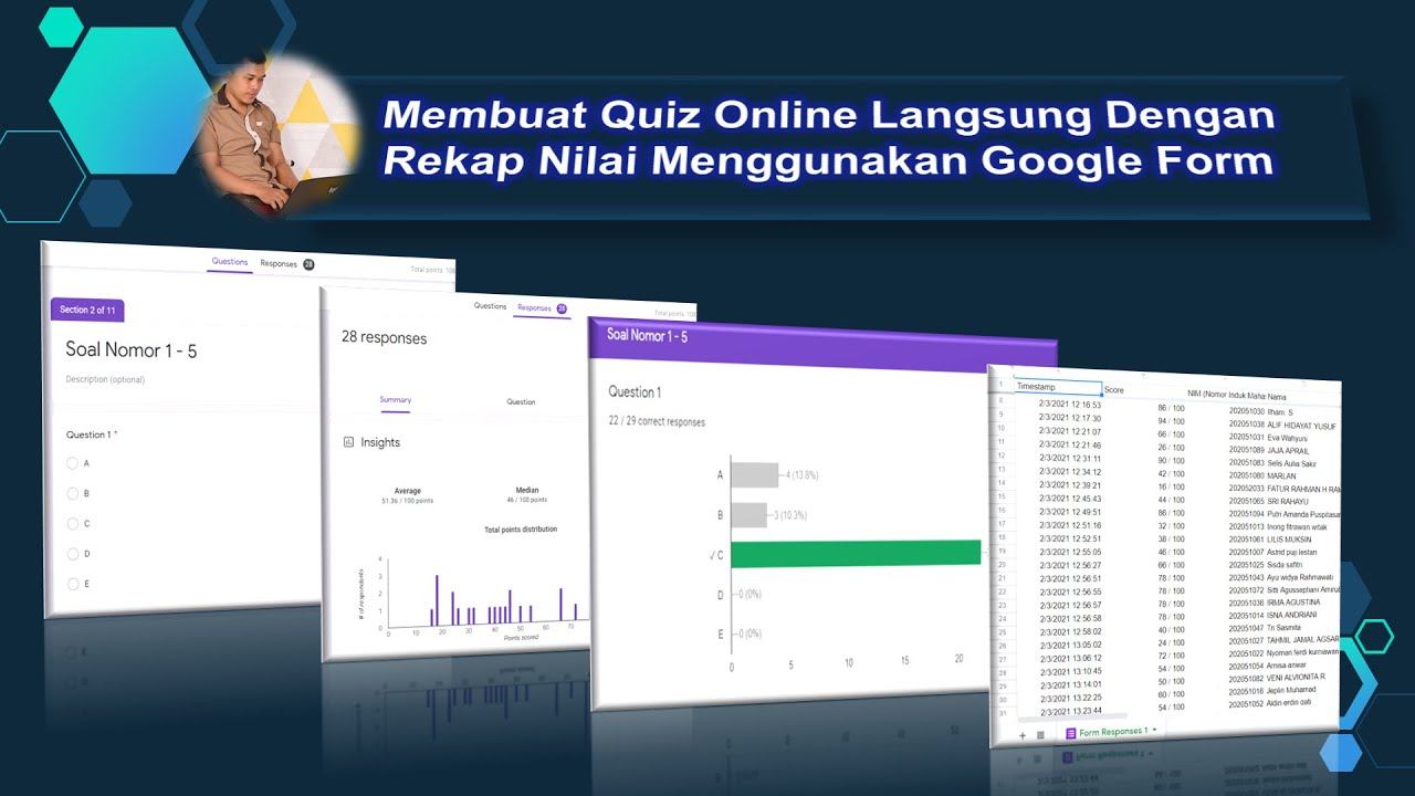 Membuat Quiz Online Langsung Dengan Rekap Nilai Menggunakan Google Form смотреть онлайн