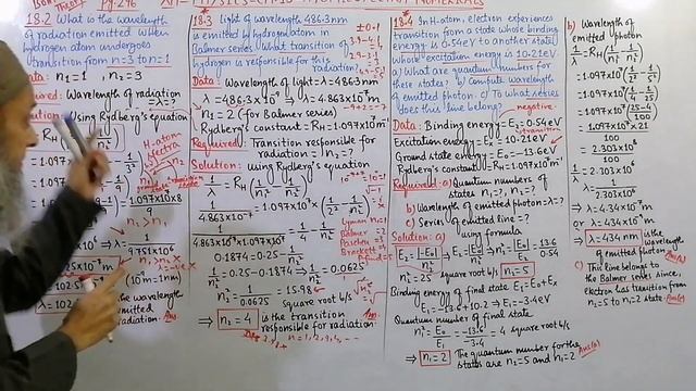[XII PHY] CH :18 (ATOMIC SPECTRA) NUMERICALS : HYDROGEN ATOM SPECTRA | Q. 18.2 TO 18.7 смотреть онлайн