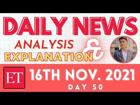 Economic Times || Daily News Analysis & Explanation - 16 November 2021 || Day 50 || with PDF смотреть онлайн