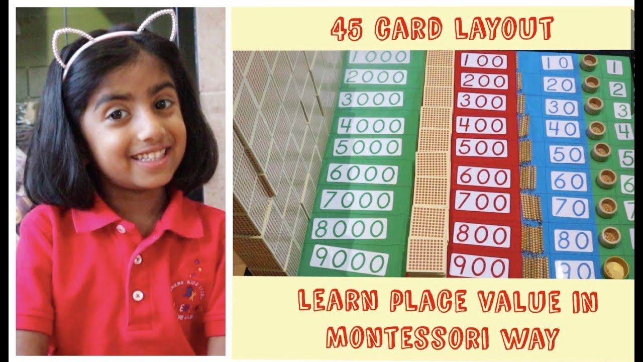 Learn Place Value in Montessori way - 45 Card Layout - Montessori learning Videos смотреть онлайн