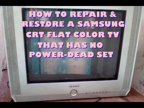 How to repair & restore a Samsung 21" crt flat color tv that has no power (dead set). смотреть онлайн