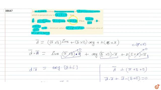 IIT JEE VECTOR ALGEBRA Let ` vec a , vec b , a n d vec c`
be three non-coplanar vectors and ` .. смотреть онлайн