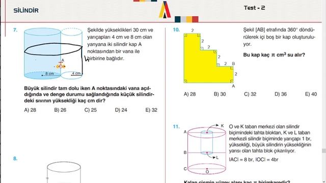 11.Sınıf Soru Bankası Silindir Test-2 (Sayfa 271-272) смотреть онлайн