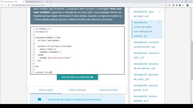AULA 09 parte 1 (ATIVIDADES 01 a 06) смотреть онлайн