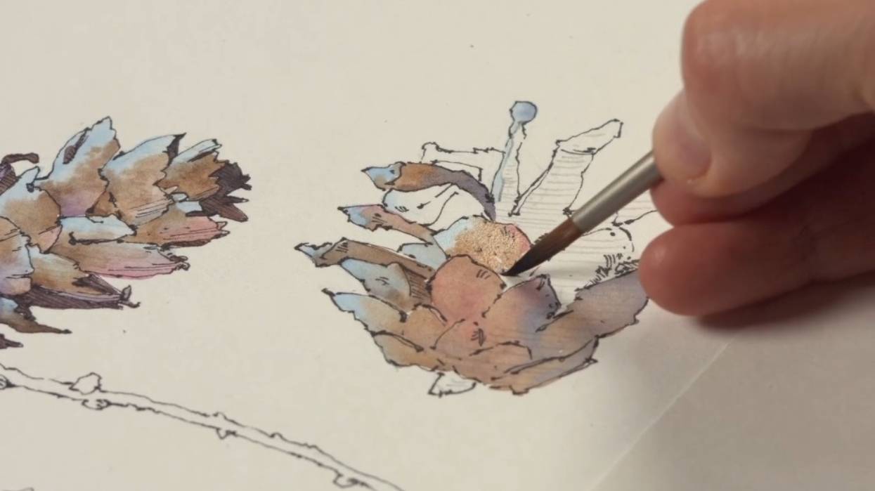 Рисование шишек. Разбор работ участников прямого эфира. Комментирует художник Лена Крымина. смотреть онлайн