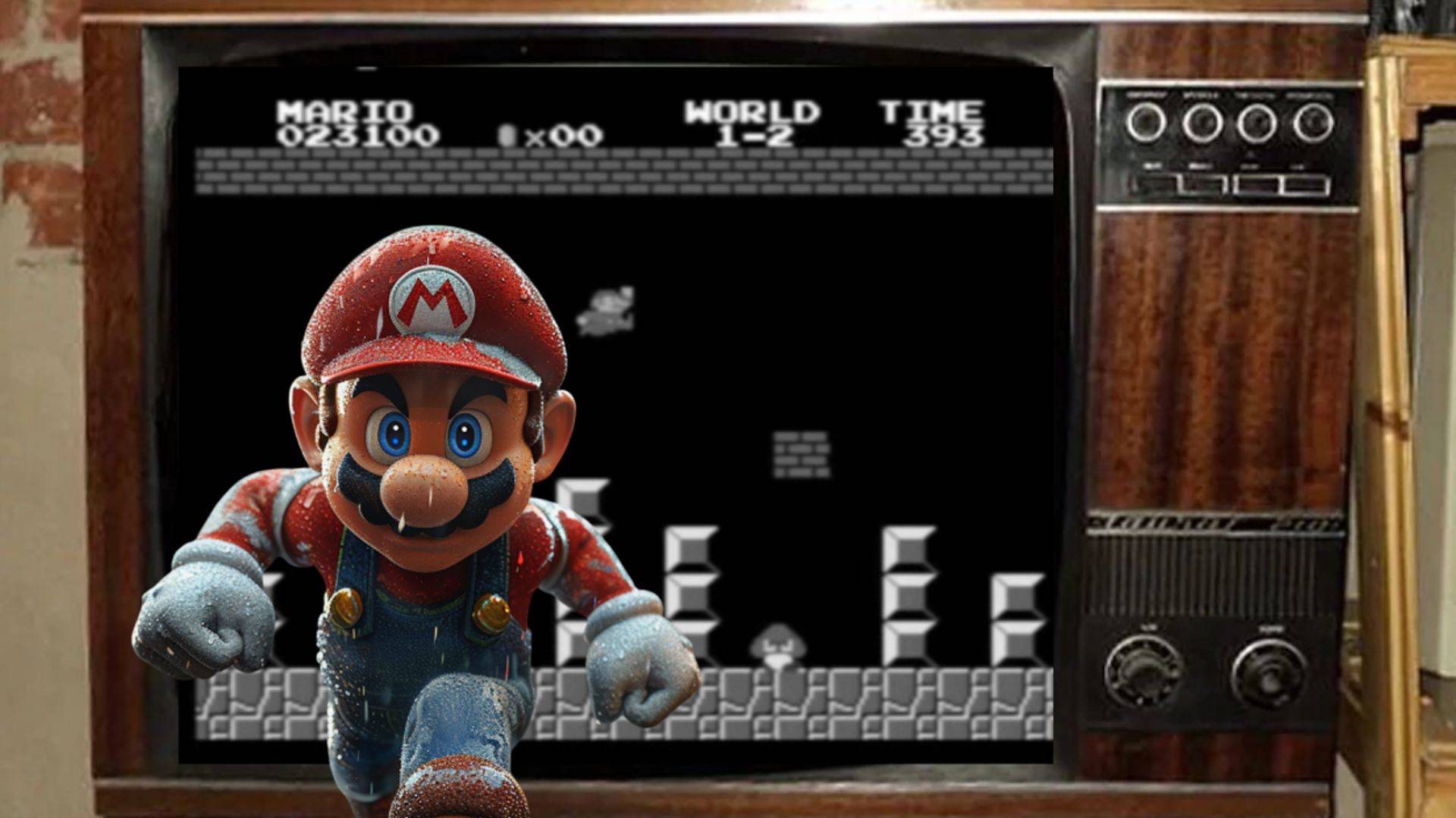 Идеальное прохождение Mario Bros. на том самом черно-белом телевизоре смотреть онлайн