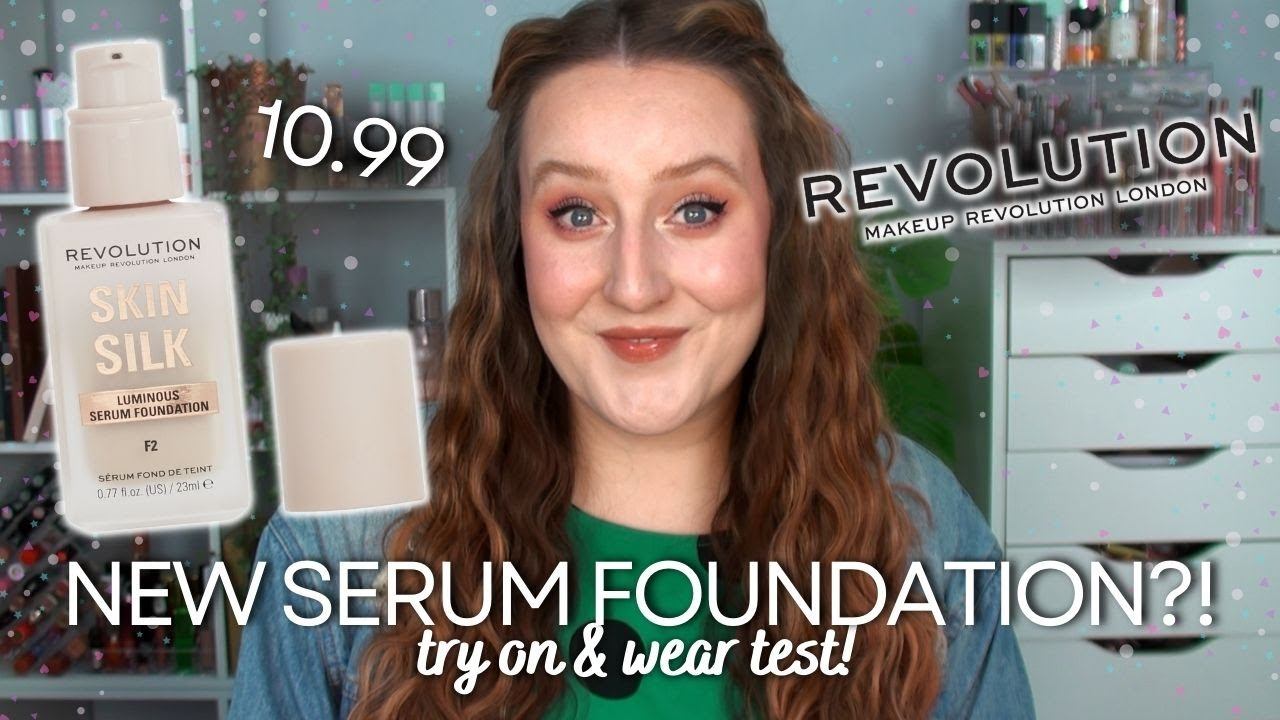 REVOLUTION SKIN SILK FOUNDATION REVIEW & WEAR TEST! *NEW* Luminous Serum Foundation Makeup Try On! смотреть онлайн