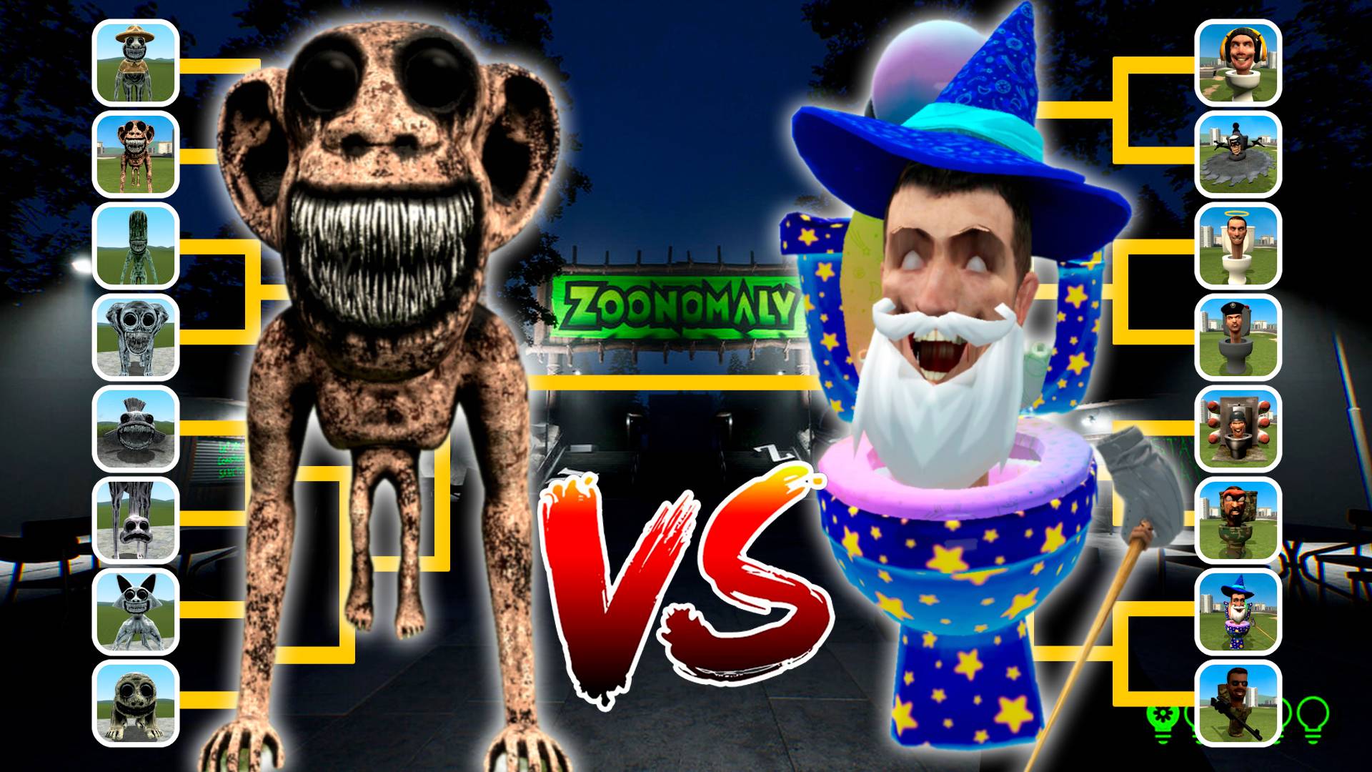 КОЛДУН СКИБИДИ ТУАЛЕТ И КОМАНДА ПРОТИВ ПЕРСОНАЖЕЙ ИЗ ИГРЫ ZOONOMALY смотреть онлайн