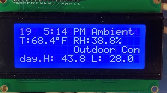 Wemos-BME280-4 row lcd-Temp, RH, Barometric Pressure Recorder смотреть онлайн