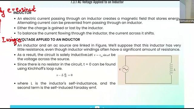 Physics Chp. 7 Alternating Current, AC Voltage Applied to an Inductor Full Revision | Gotouniversit смотреть онлайн