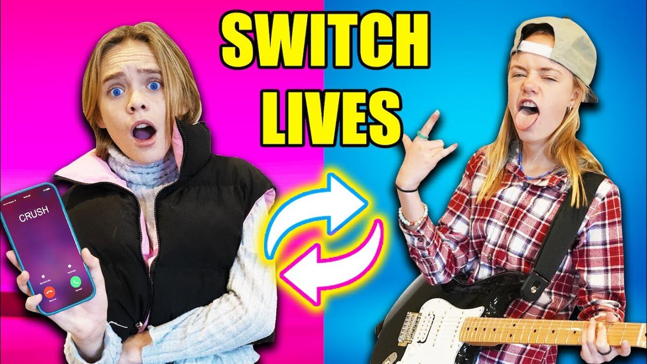 TWIN LIFE SWAP! I Switch Lives with my Sister @JazzySkye смотреть онлайн