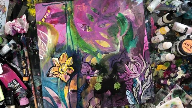 "Botanical Inspiration" | Relaxing Meditative Extended Intuitive Painting Art Timelapse смотреть онлайн
