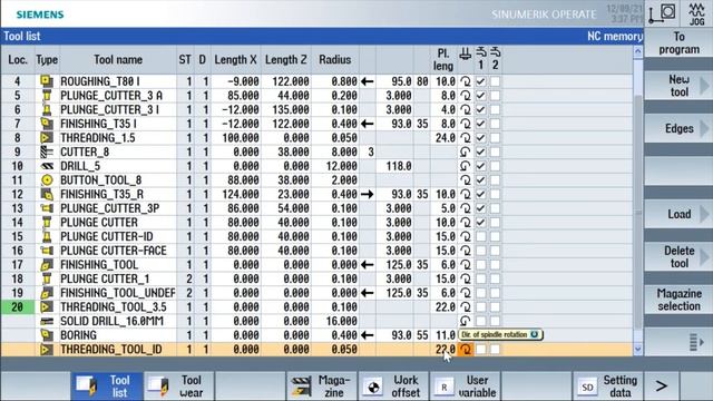 SIEMENS- SINUMERIK-SINUTRAIN Programming Of Internal Thread Turning-Cycle 99-Longitudinal-ISO METRI