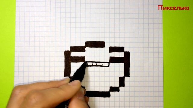 Как Рисовать Кокосовый Коктейль по Клеточкам ♥ Рисунки по Клеточкам #pixelart