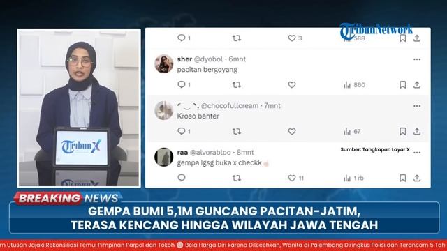Gempa Bumi M 5,1 Guncang Pacitan-Jatim, Terasa Kencang hingga Wilayah Jawa Tengah смотреть онлайн
