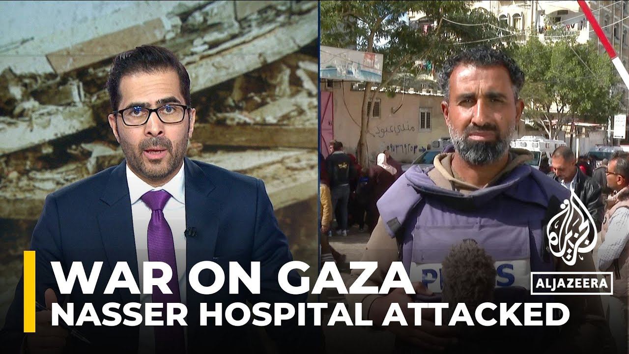 ‘Right now people are being attacked inside Nasser Hospital’: AJE correspondence смотреть онлайн