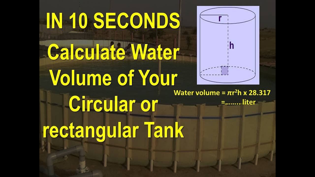 How To Calculate Water Volume  In Liter Of A Circular Or Rectangular Tank. Biofloc Fish Culture.