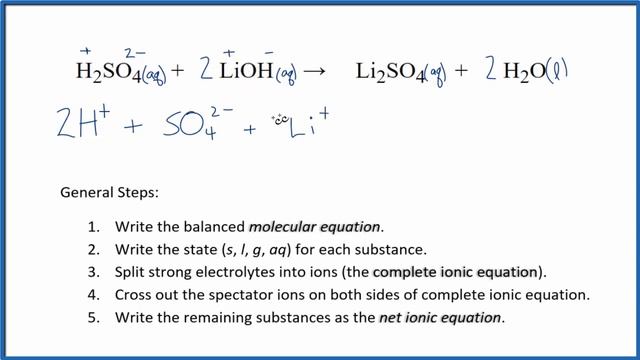 How to Write the Net Ionic Equation for H2SO4 + LiOH = Li2SO4 + H2O смотреть онлайн