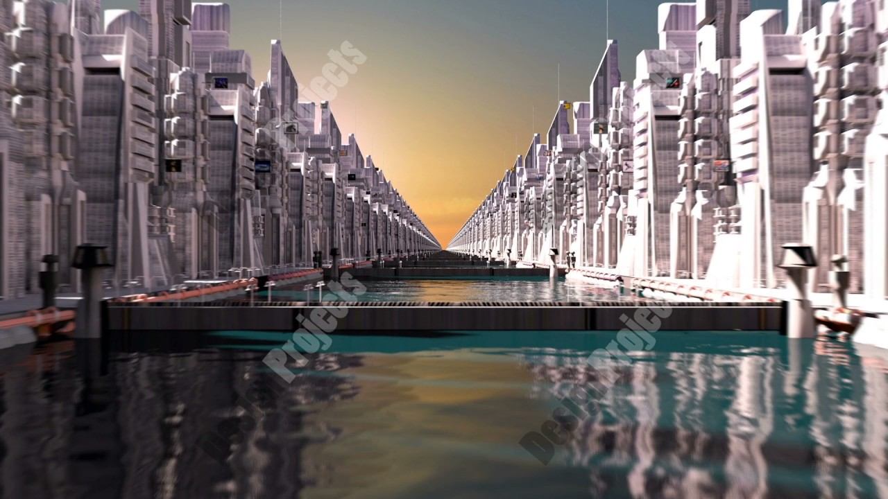 Cybernetic City with Futuristic Buildings. Loopable смотреть онлайн