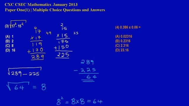 CXC CSEC Math multiple Choice Ques 3 & 4 jan 2013_by Will EduTech смотреть онлайн