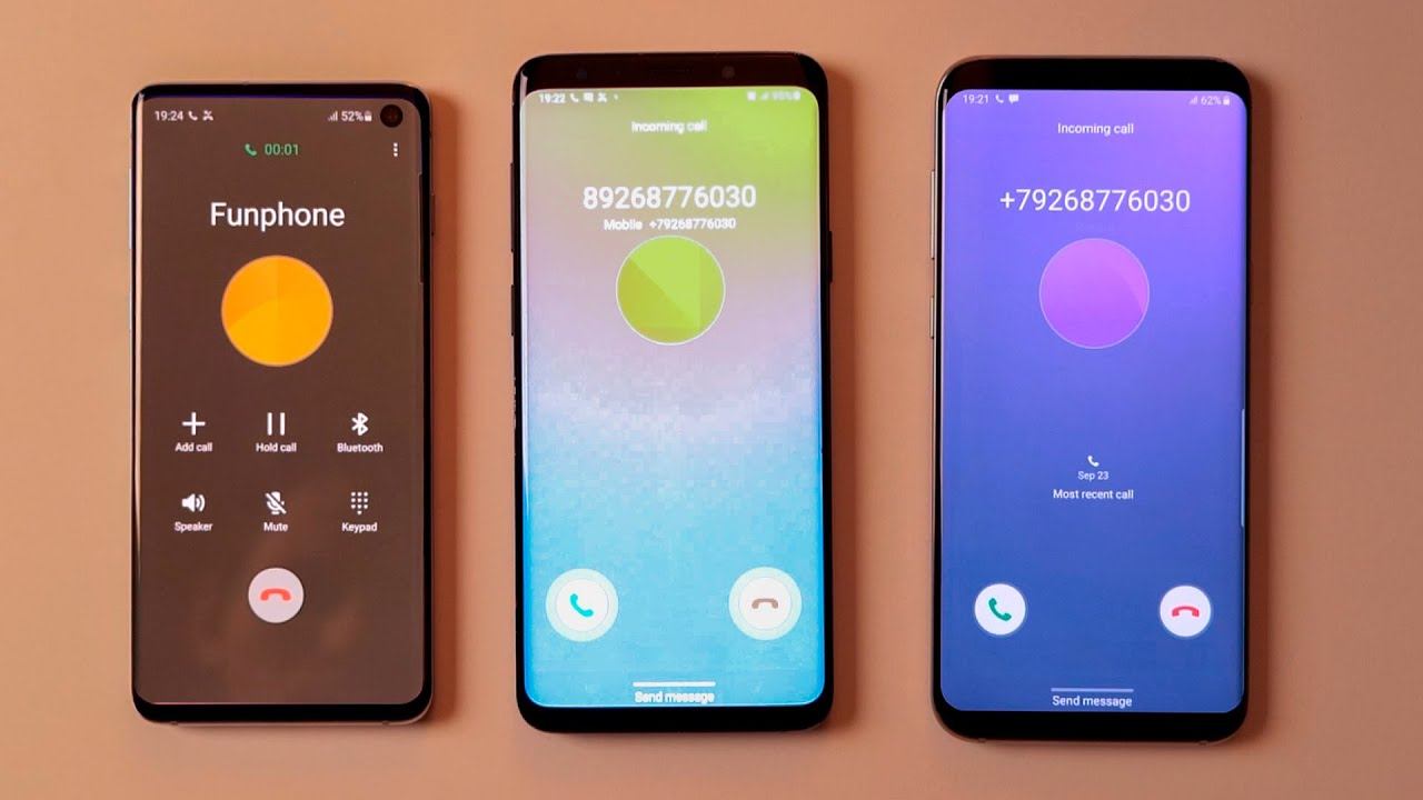 Samsung S8+ vs Samsung S9+ vs Samsung S10 incoming call смотреть онлайн