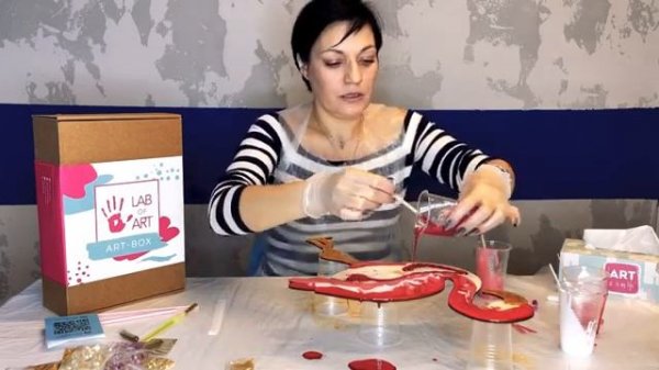 Resin art фламинго