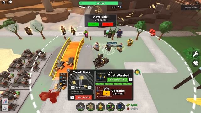 Golden Crook Boss and Support in Hardcore Mode Roblox Tower Defense Simulator смотреть онлайн