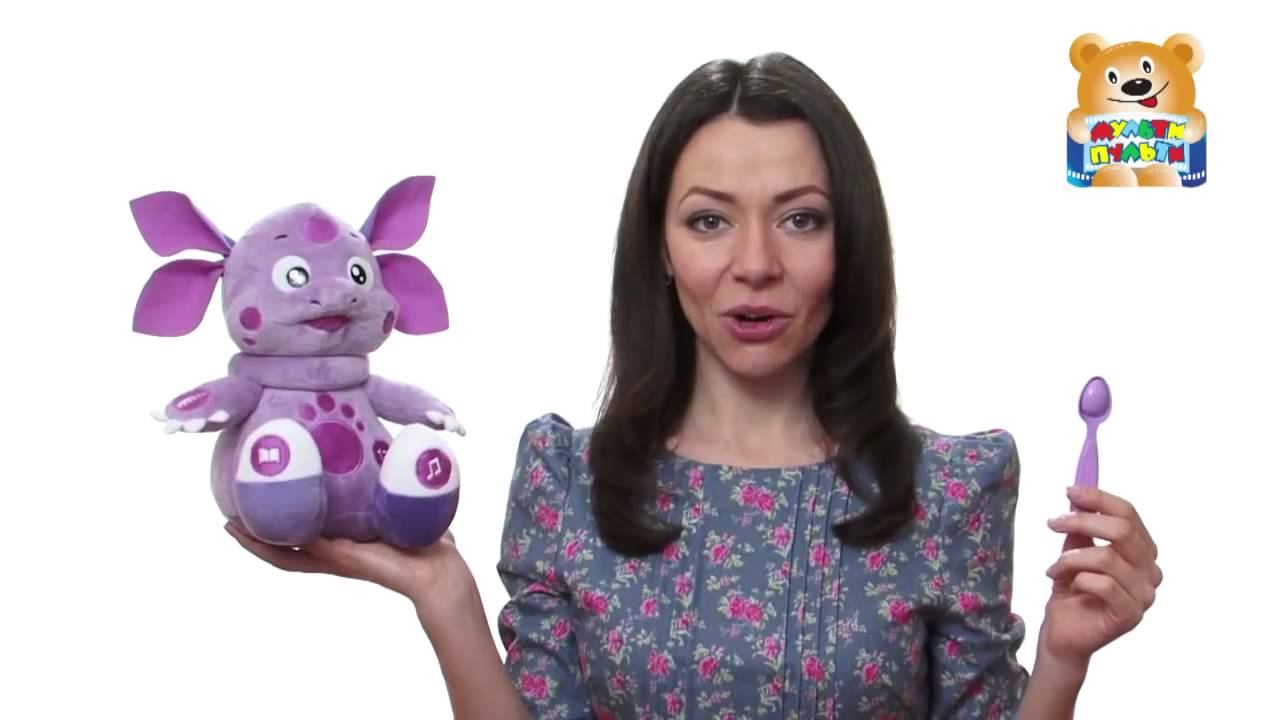 Мягкая игрушка Лунтик кушает с ложечки 10 функций 24см смотреть онлайн