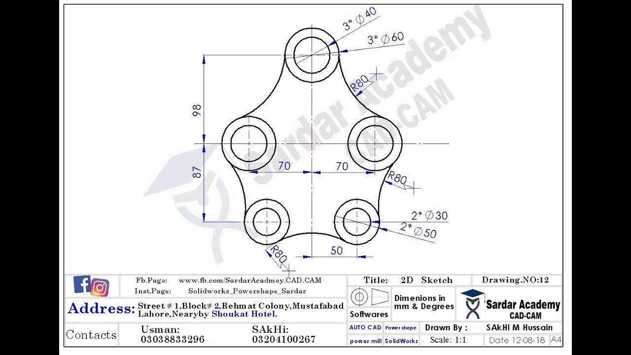AutocAD 2D&3d Practice Drawing " Exercise 1 " Basic and Advance Tutorial смотреть онлайн