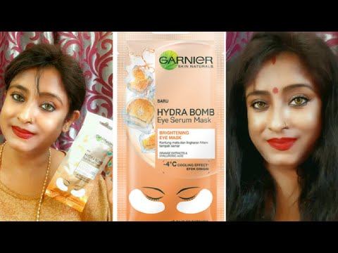 GARNIER New HYDRA BOMB BRIGHTNING EYE Serum MASK || 1 pair of patches || Review смотреть онлайн