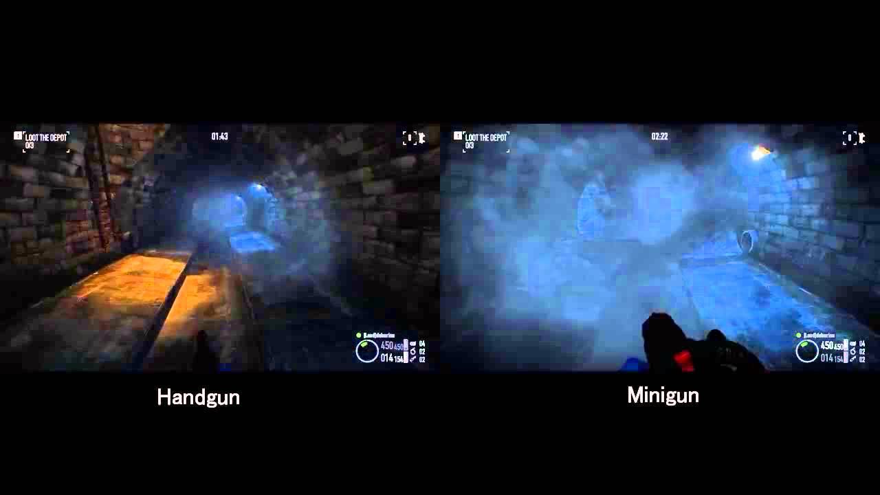PAYDAY2 Minigun Glitch Comparison смотреть онлайн
