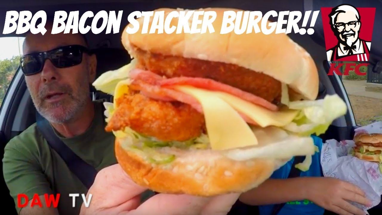 KFC BBQ Bacon Stacker Burger!!! смотреть онлайн