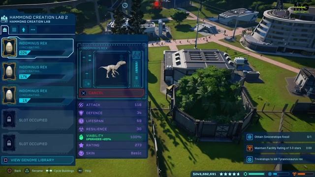 Jurassic World Evolution - T-rex fight - Indomius rex genom research смотреть онлайн