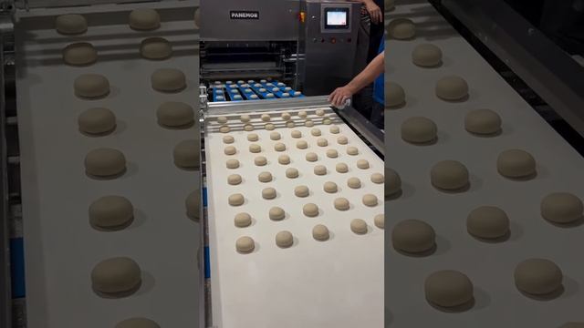 Автоматический тестоделитель-округлитель шестиручейковый Panemor c укладчиком на противень смотреть онлайн